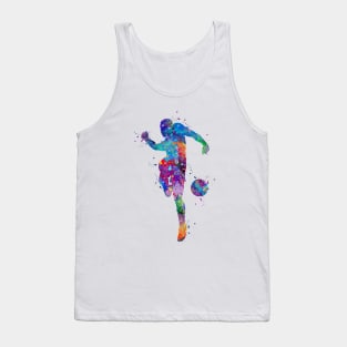 Soccer Player Watercolor Painting Art Print Gifts Tank Top